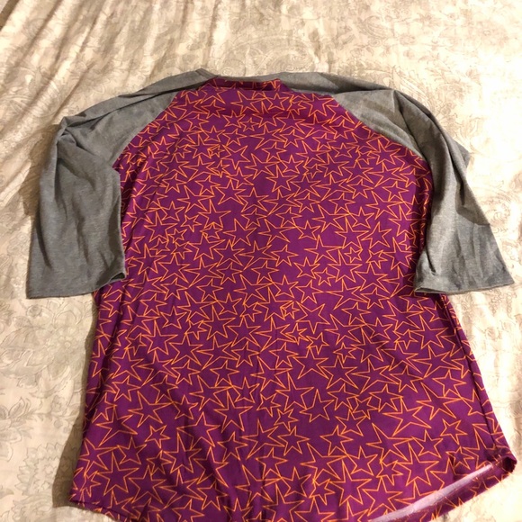 LulaRoe 3/4 Length Sleeve XL Wine / Gray / Orange - Picture 2 of 4